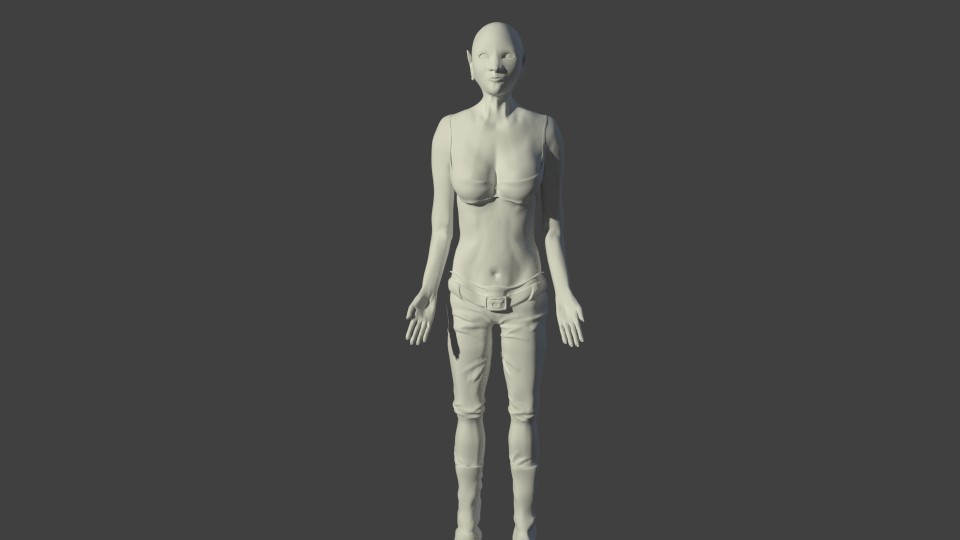 Female character model preview image 1